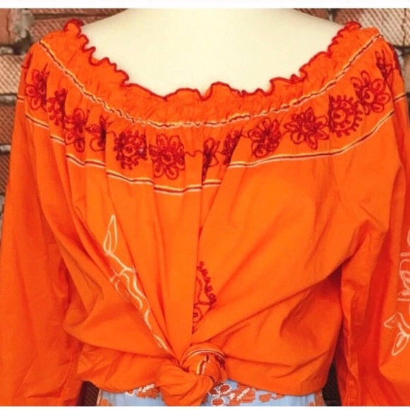 Embroidered Off the Shoulder Top SZ Med - Picture 8 of 8